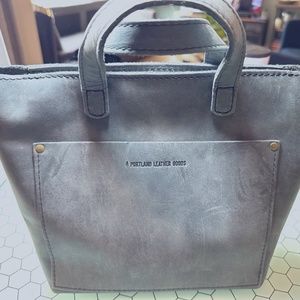 Portland Leather Goods Mini Crossbody Unicorn Tote in Storm